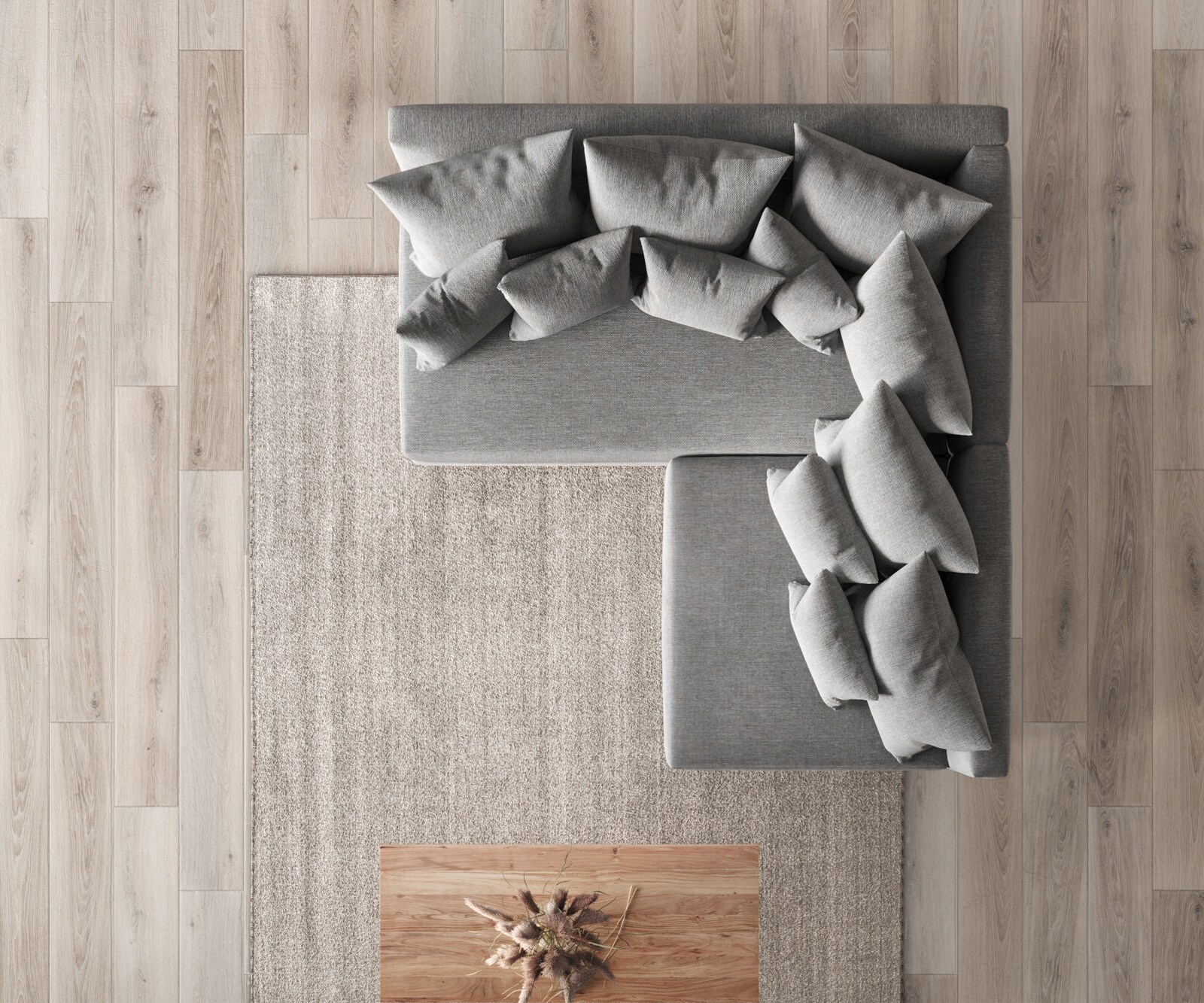 Canapé Clovis gris tissu plat ottoman gauche canapé modulable 5 Canapé Clovis gris tissu plat ottoman gauche canapé modulable 5