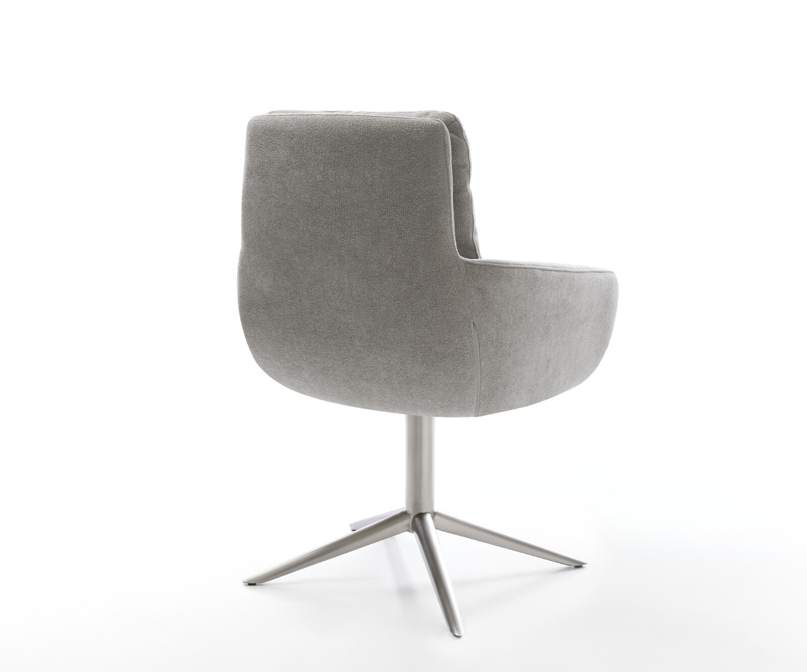 Chaise-pivotante Abelia-Flex avec accoudoirs tissu structuré doux gris pied de chaise 4 branches acier inoxydable pivotement sur 360° fonction bascule 5