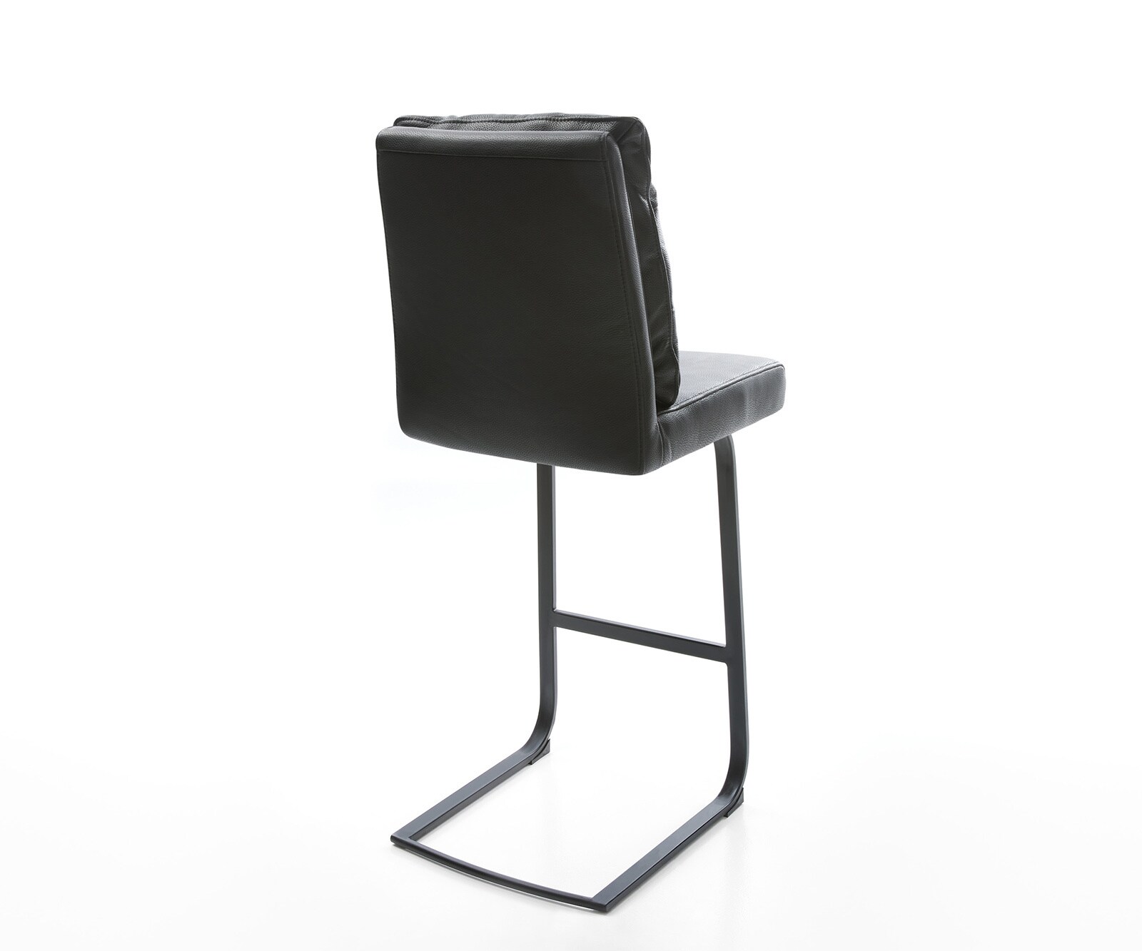 Chaise-de-bar Pela-Flex cuir véritable noir chaise cantilever métal plat 4