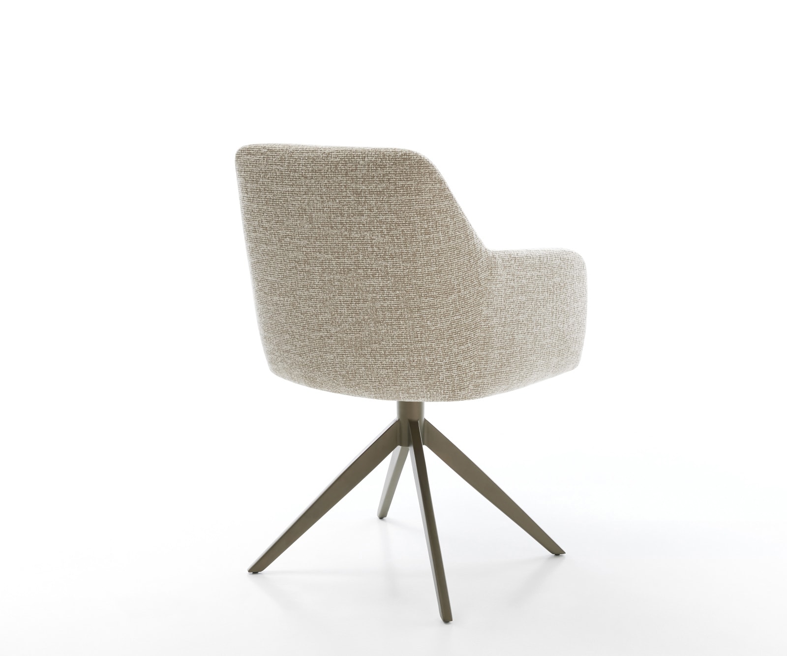 Chaise-pivotante Greg-Flex tissu tissé doux beige pied croisé large aspect titane pivotement sur 360° fonction bascule resorts ensachés 5