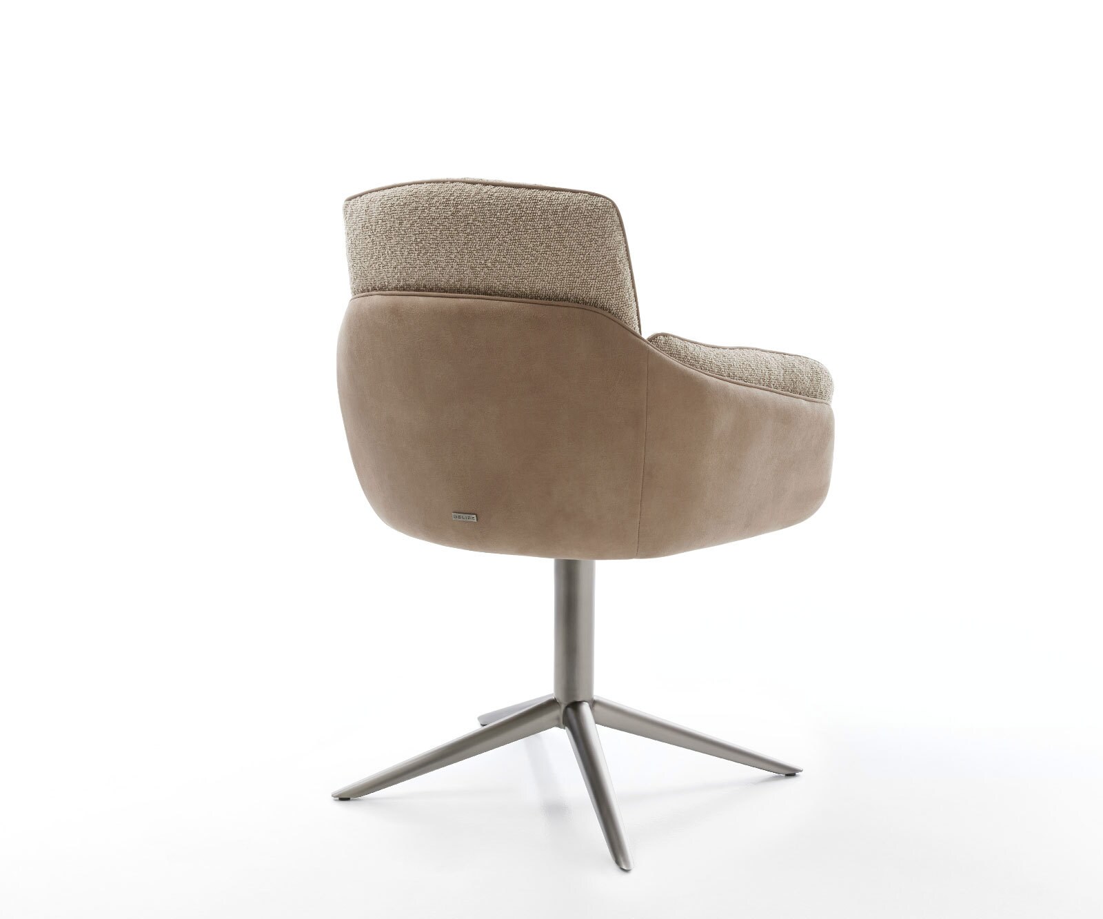 Chaise-pivotante Luan-Flex avec accoudoirs tissu mixte couleur boue pied de chaise 4 branches grafiete pivotement sur 360° fonction bascule 5