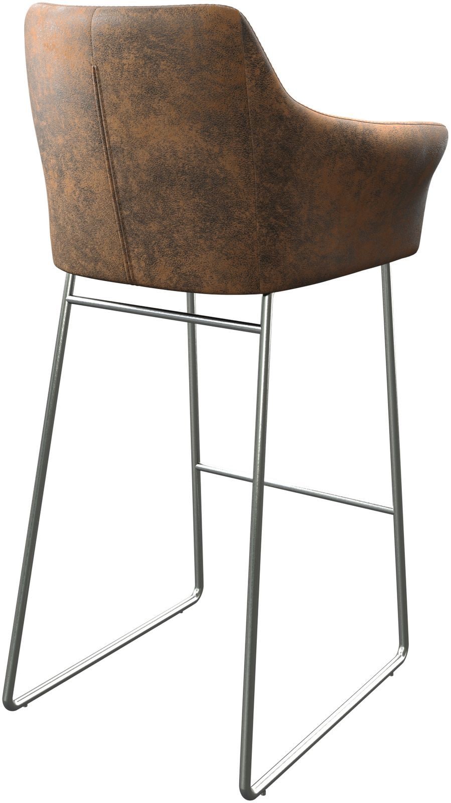 Chaise-de-bar Yulo-Flex vintage marron cadre patin acier inoxydable 4 Chaise-de-bar Yulo-Flex vintage marron cadre patin acier inoxydable 4