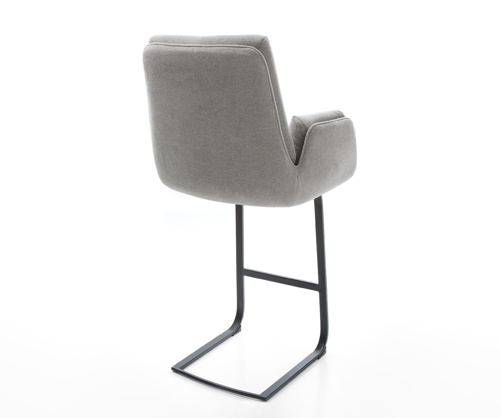 Chaise-de-bar Clea-Flex Structure en tissu Soft Gris Piètement métallique plat 5