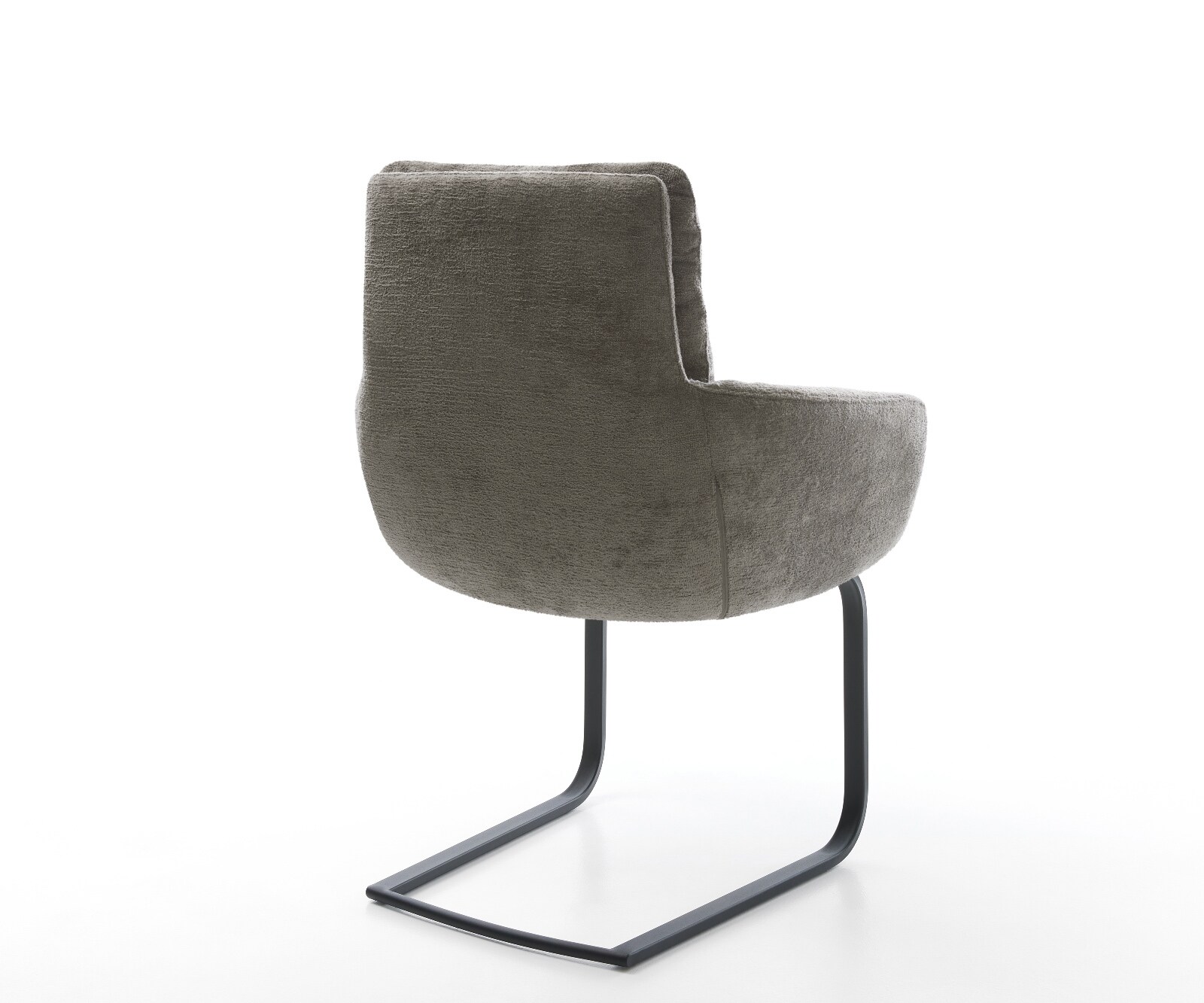 Cantilever Abelia-Flex avec accoudoirs bouclé doux couleur boue pied cantilever plat noir 5