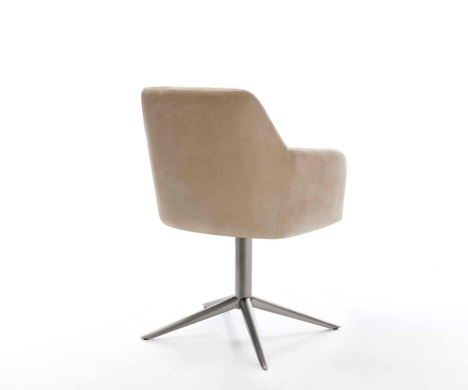 Chaise-pivotante Greg-Flex microvelours beige vintage pied de chaise 4 branches grafiete pivotement sur 360° fonction bascule ressorts ensachés 4