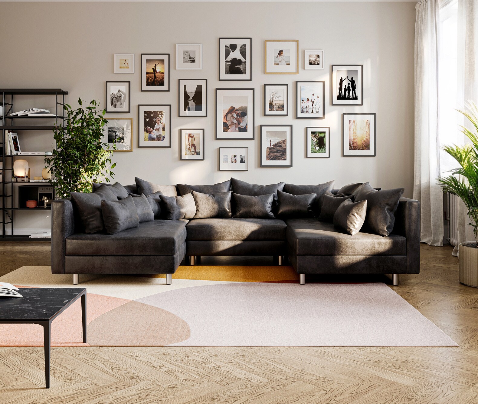 Canapé Clovis anthracite optique antique canapé modulaire 2 Canapé Clovis anthracite optique antique canapé modulaire 2