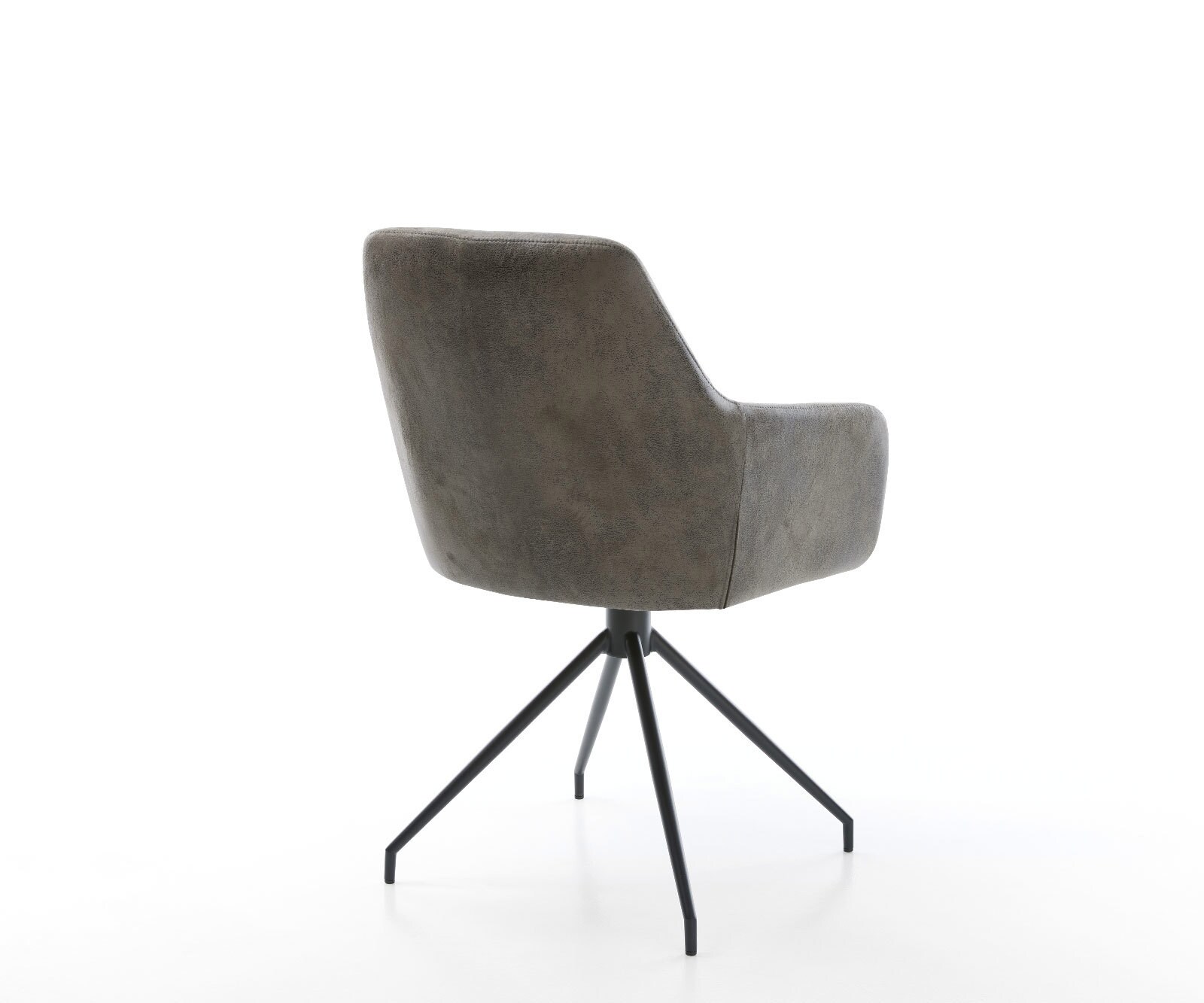 Chaise-de-salle-à-manger Pejo-Flex microvelours gris antique pied croisé conique noir ressorts ensachés 4