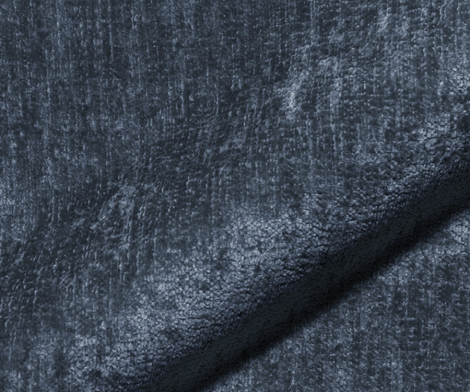 Canapé 2 places Lunna 280x170 cm chenille bleu 2 coussins 2
