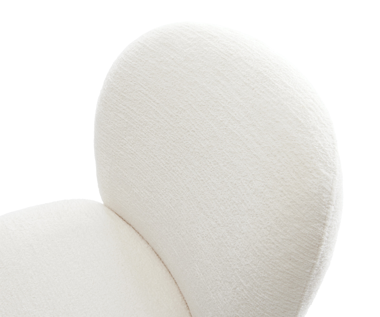 Chaise-pivotante Nube-Flex bouclé doux beige pied de chaise 4 branches blanc pivotement sur 360° fonction bascule resorts ensachés 4