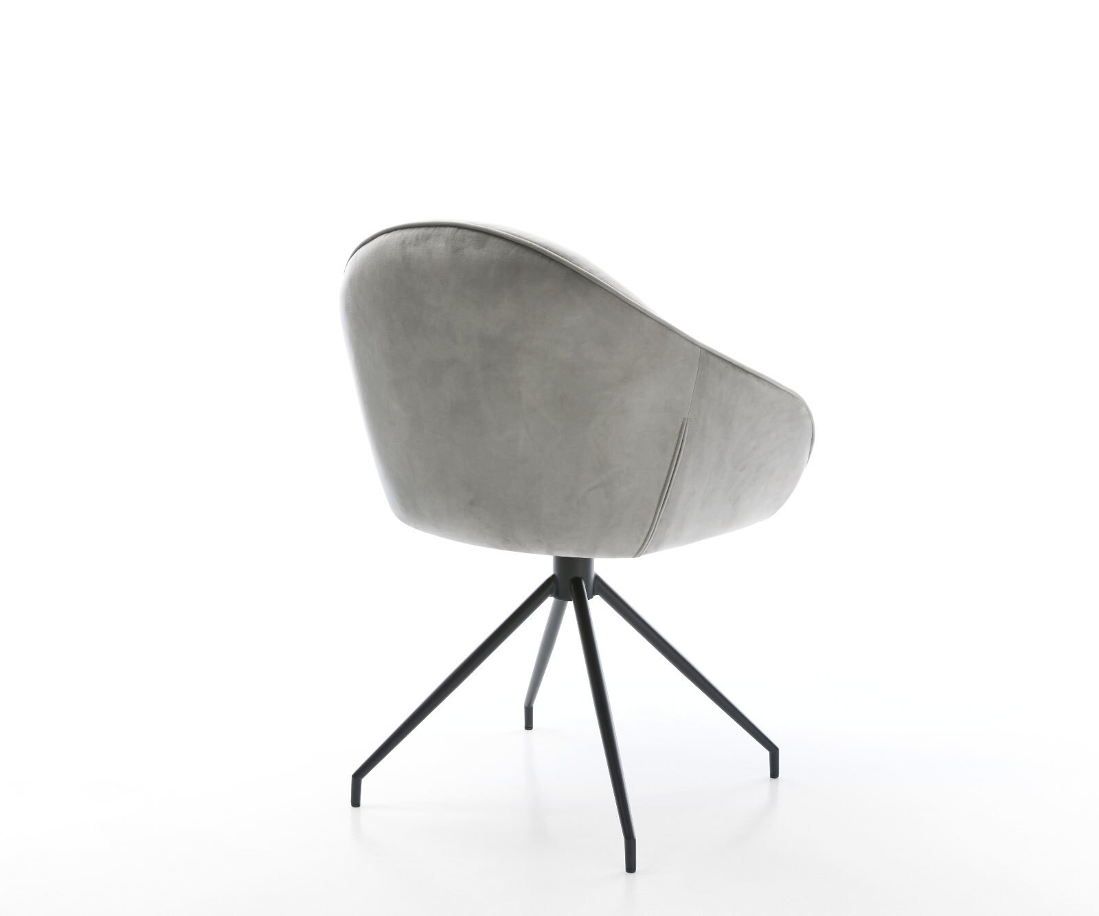 Chaise-de-salle-à-manger Gaio-Flex velours gris pied croisé conique noir 4 Chaise-de-salle-à-manger Gaio-Flex velours gris pied croisé conique noir 4