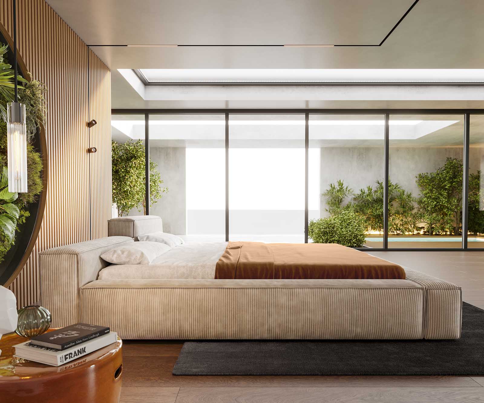 Sommier-rembourré Kalinea 140x200 cm Velours côtelé Beige 3 Sommier-rembourré Kalinea 140x200 cm Velours côtelé Beige 3