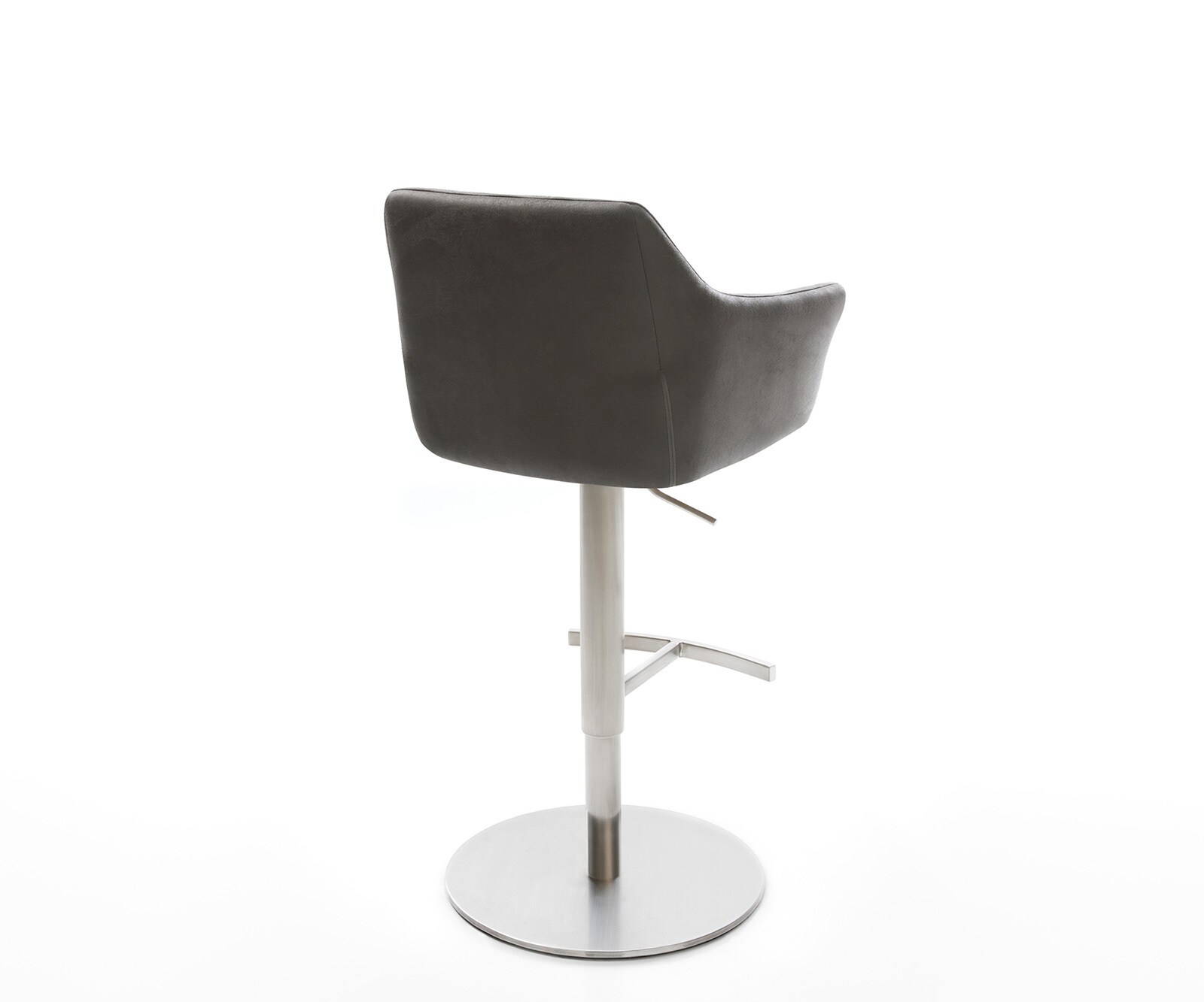 Chaise-de-bar Yulo-Flex vintage anthracite base tournante réglable en haut acier inoxydable 4