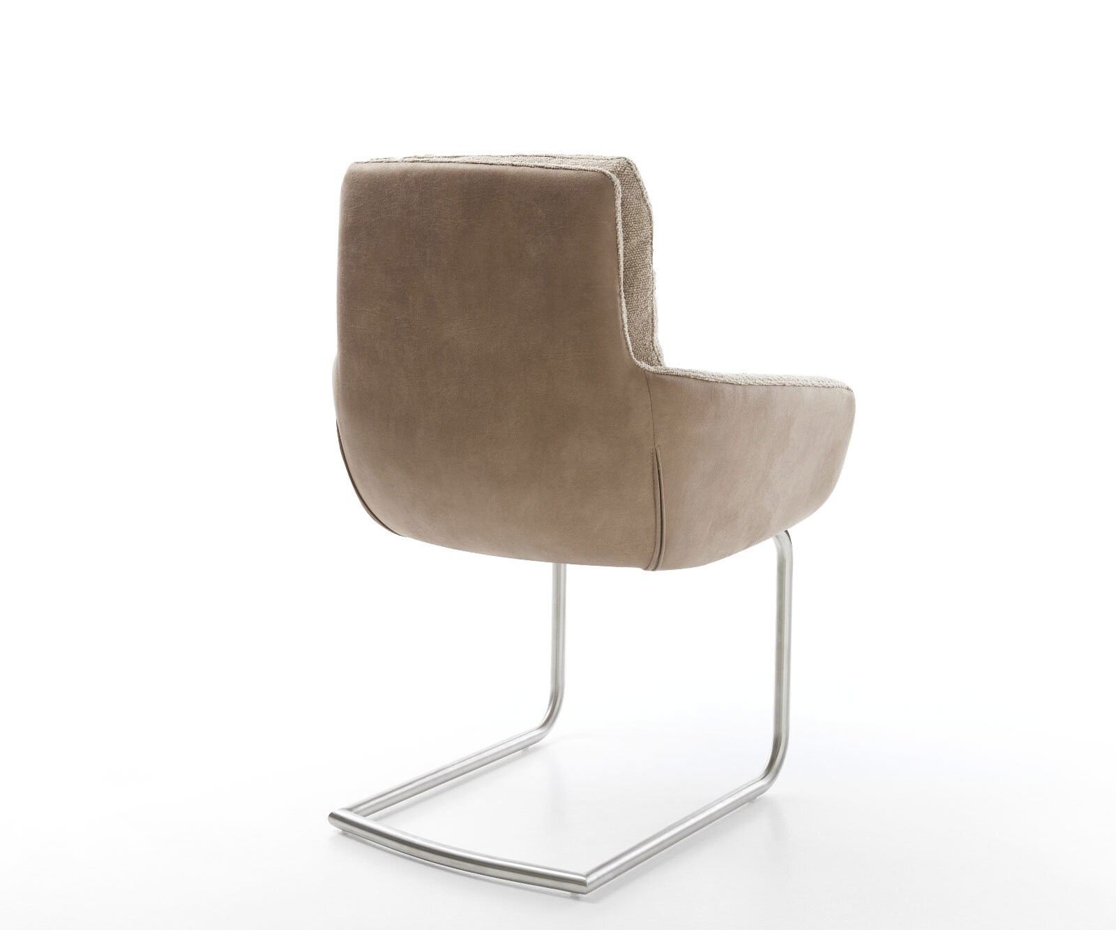 Cantilever Abelia-Flex avec accoudoirs tissu mixte couleur boue pied cantilever rond acier inoxydable brossé 4 Cantilever Abelia-Flex avec accoudoirs tissu mixte couleur boue pied cantilever rond acier inoxydable brossé 4