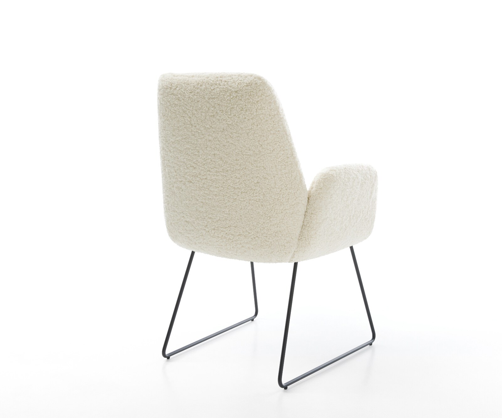 Chaise-de-salle-à-manger Zoa-Flex tissu teddy beige pied trapèze noir resorts ensachés 3
