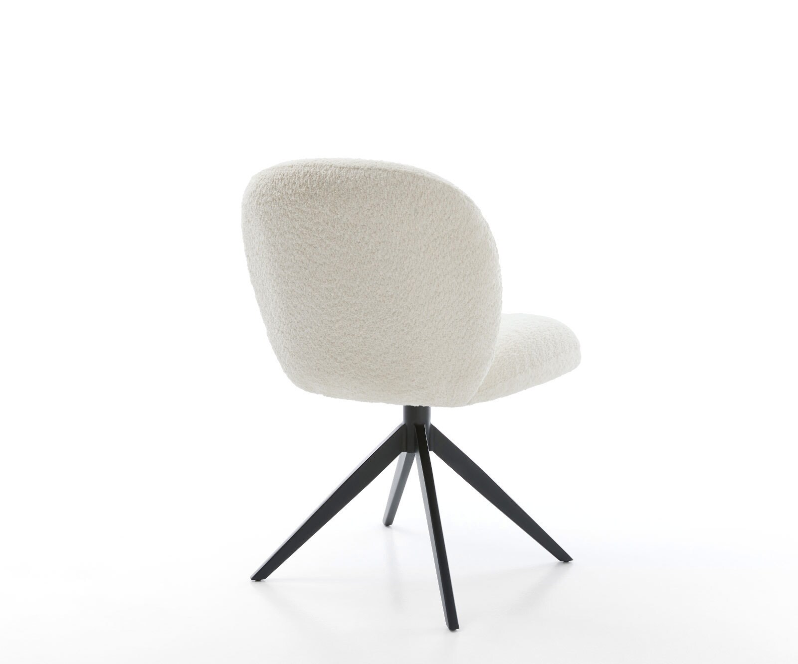 Chaise-pivotante Nube-Flex bouclé blanc pied croisé large noir pivotement sur 360° fonction bascule ressorts ensachés 4