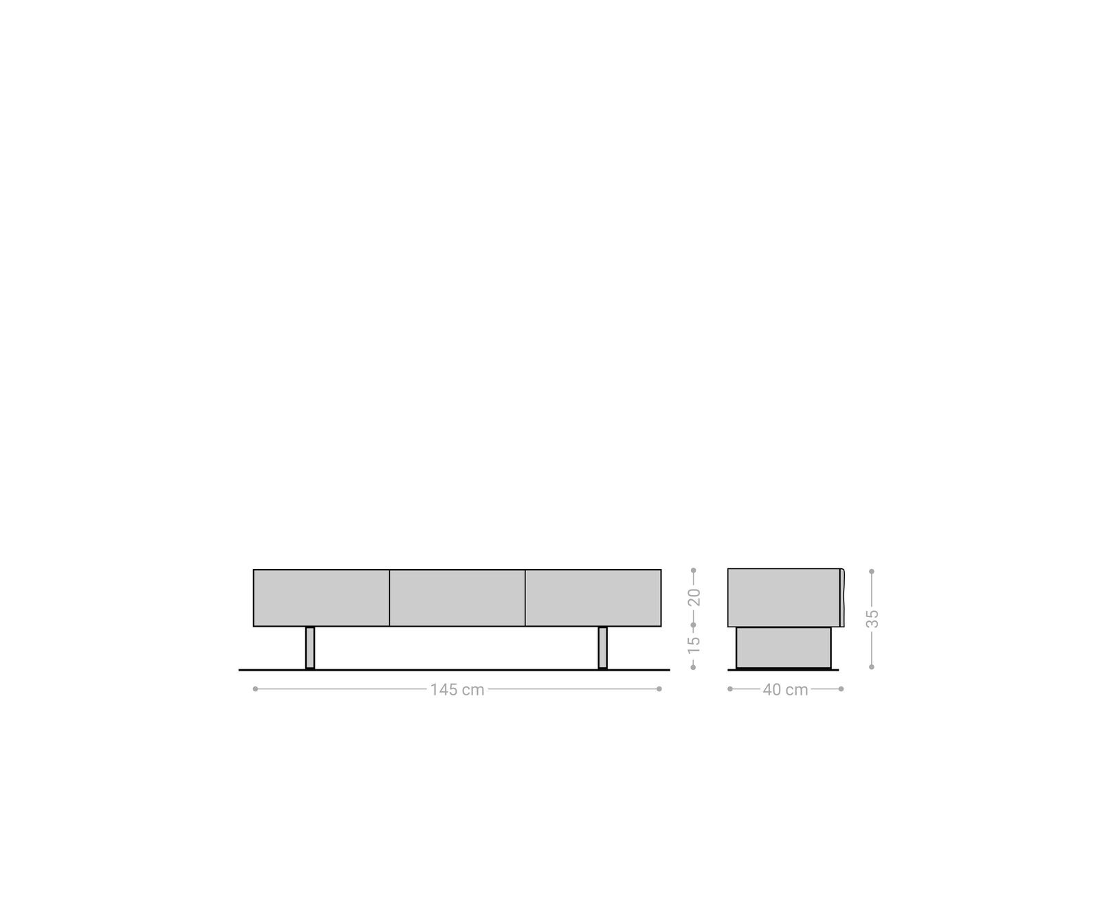 Meuble - TV New Live-Edge 145 cm acacia naturel 3 portes pied en verre 6