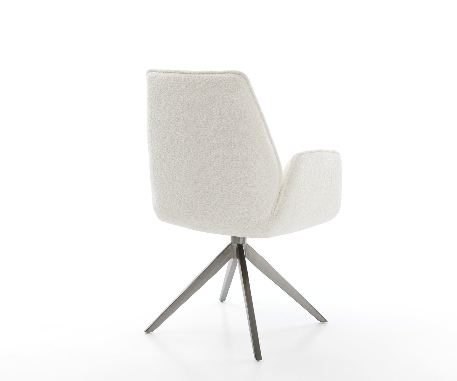 Chaise-pivotante Zoa-Flex bouclé blanc pied croisé large grafiete pivotement sur 360° fonction bascule ressorts ensachés 4