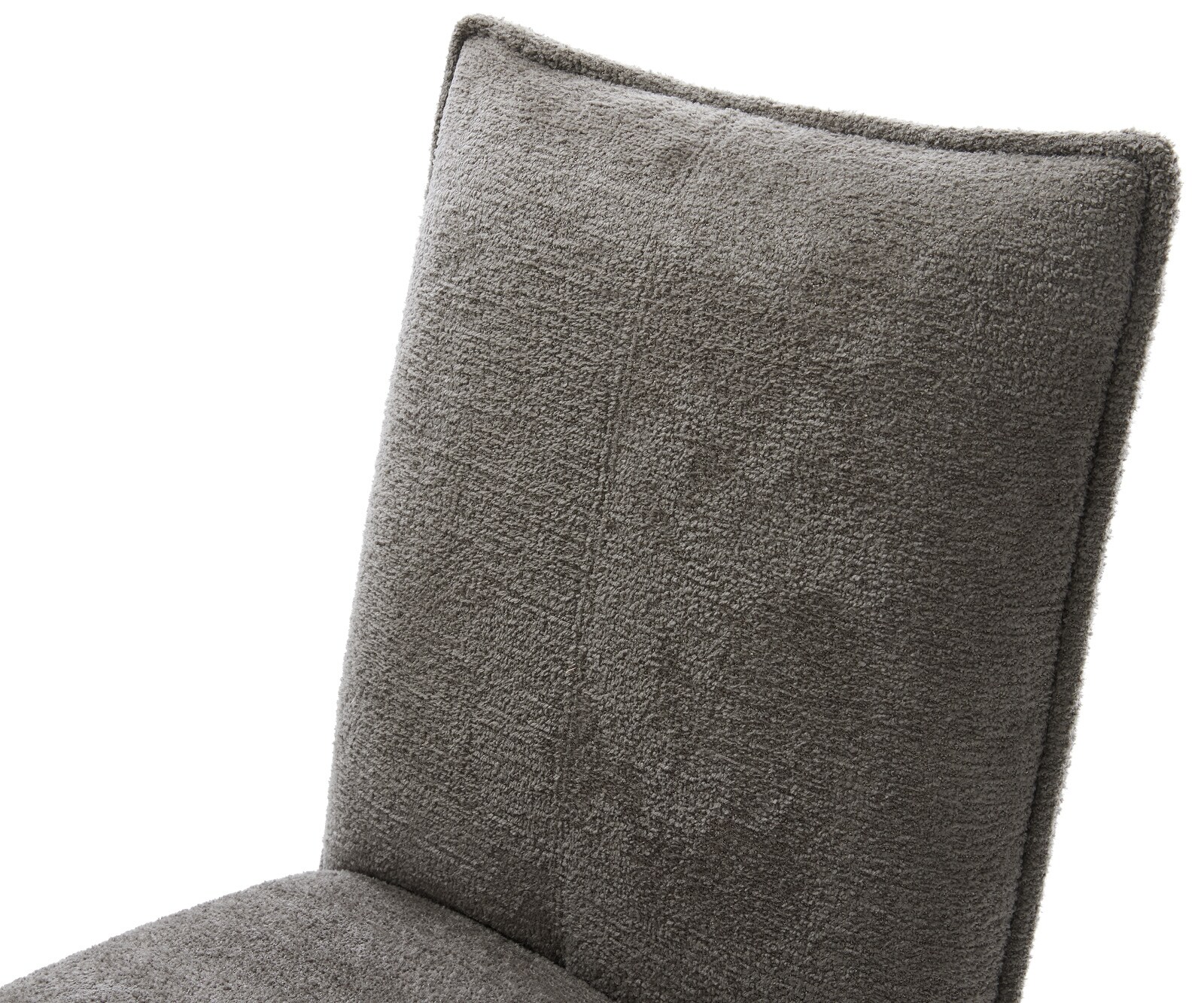 Chaise-de-salle-à-manger Lelio-Flex bouclé doux couleur boue 4 pieds coniques noir resorts ensachés 3