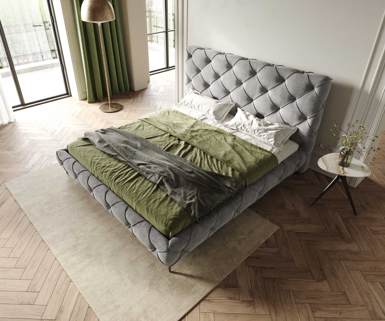 Sommier-rembourré Nayara 180x200 cm microfibre grise 4 Sommier-rembourré Nayara 180x200 cm microfibre grise 4