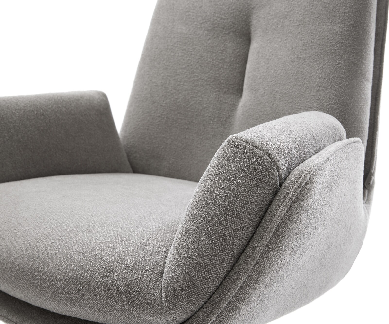 Chaise-de-salle-à-manger Clea-Flex tissu structuré doux gris 4 pieds coniques acier inoxydable 4