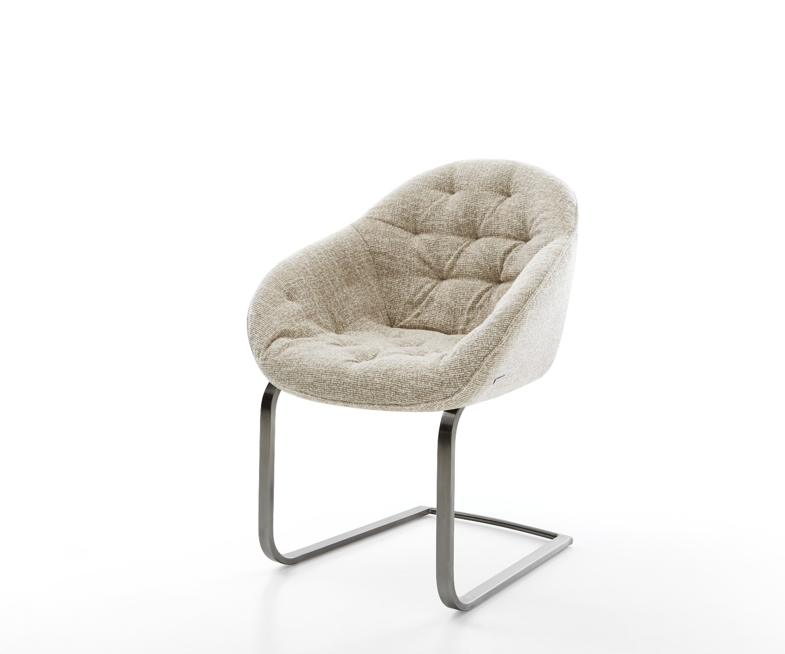 Cantilever Gaio-Flex tissu tissé doux beige pied cantilever plat grafiete 1