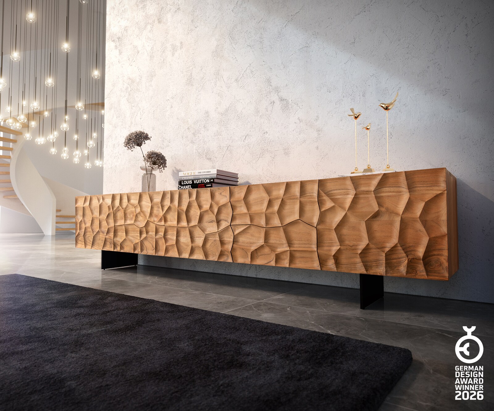 Lowboard Solu naturel 3D-Front 3