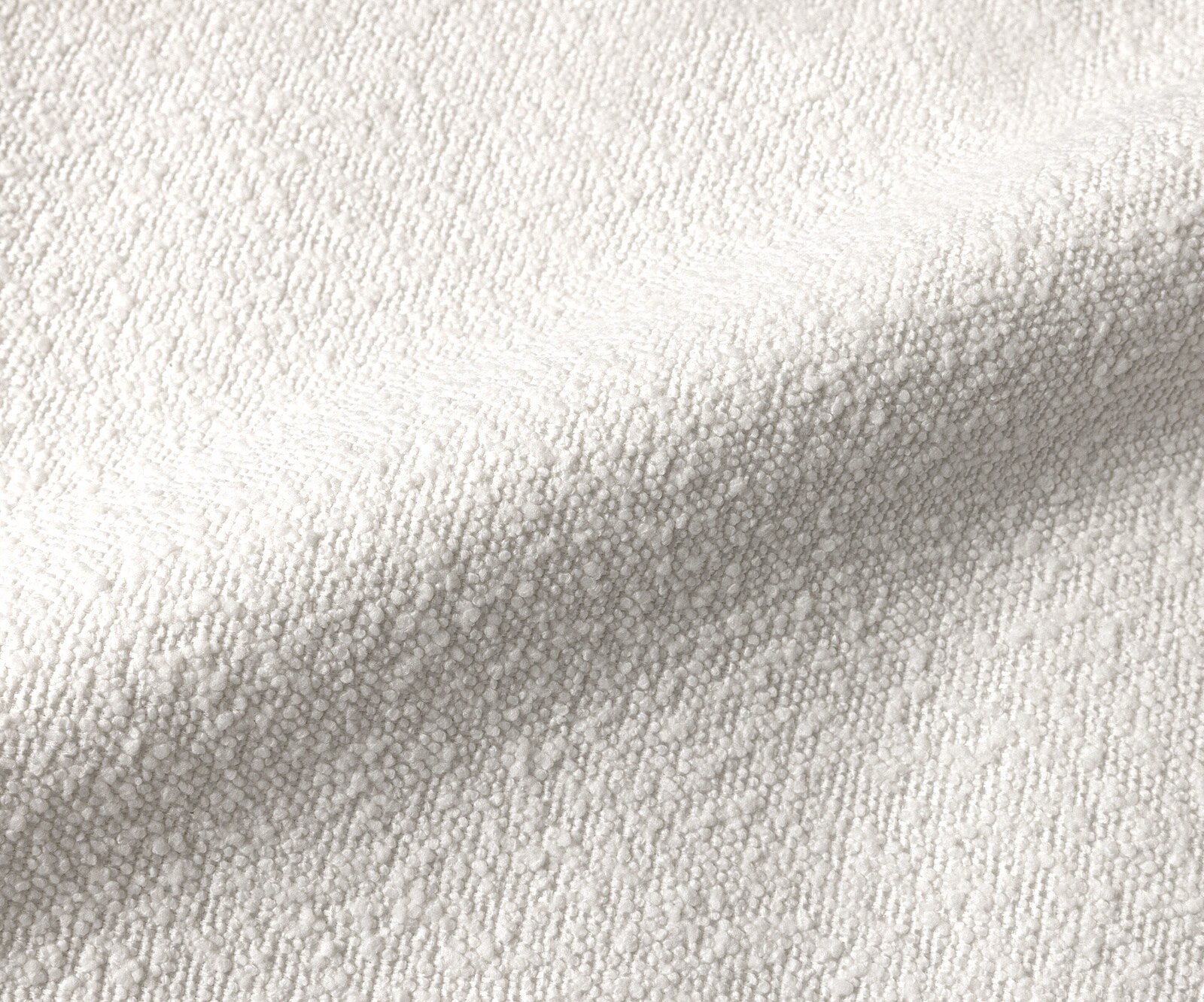 Banc-de-salle-à-manger Taya-Flex 200 cm bouclé crème-blanc châssis à patins plat noir ressort ensaché 2