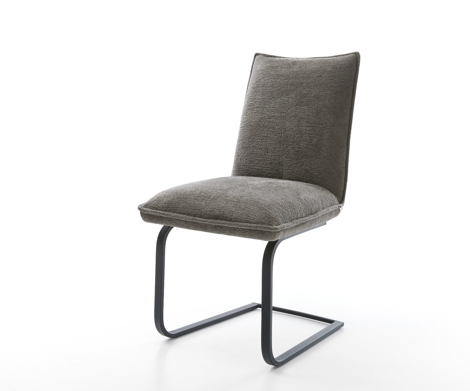 Cantilever Lelio-Flex bouclé doux couleur boue pied cantilever plat noir resorts ensachés 1