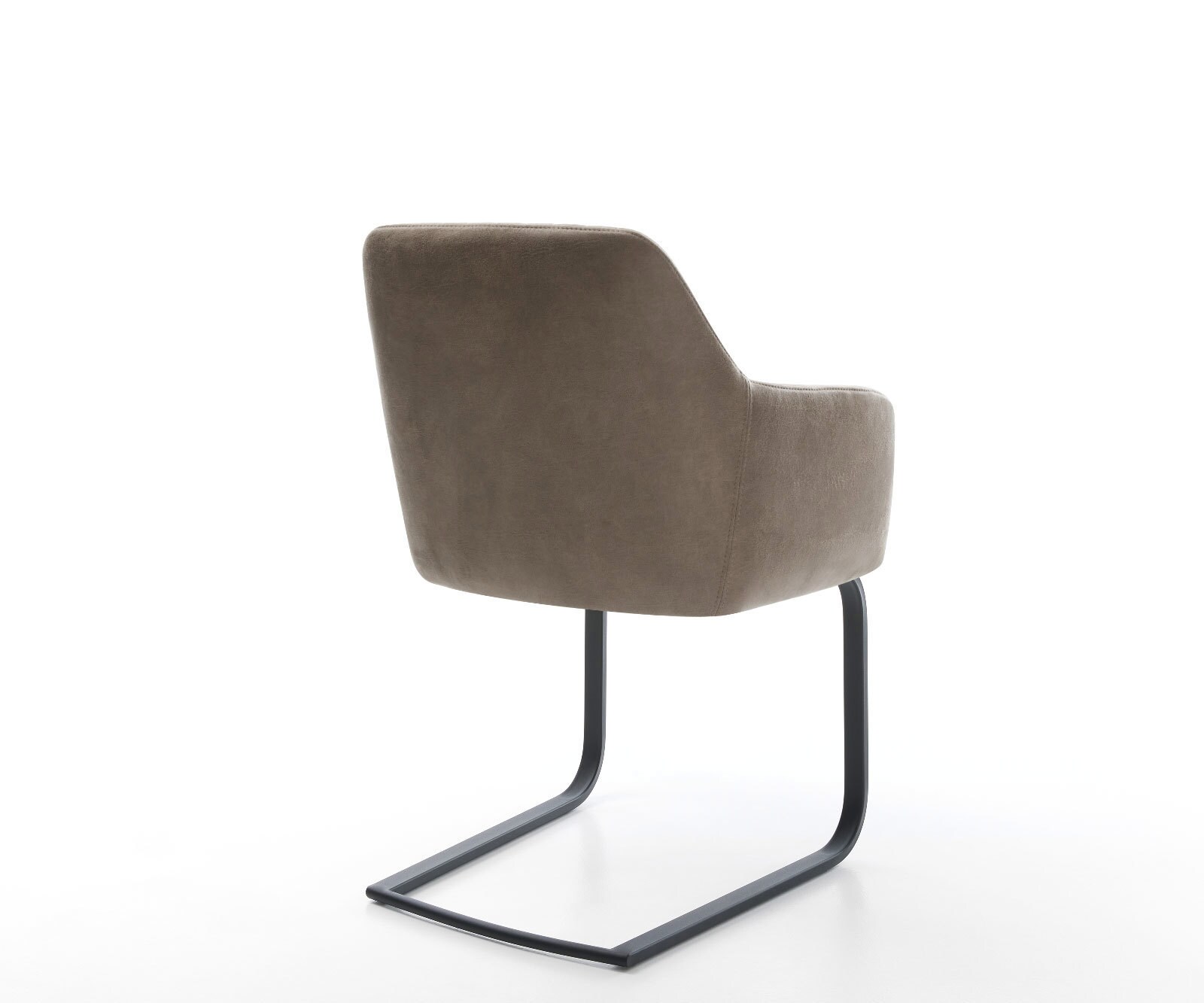 Cantilever Greg-Flex microvelours taupe vintage pied cantilever plat noir ressorts ensachés 4