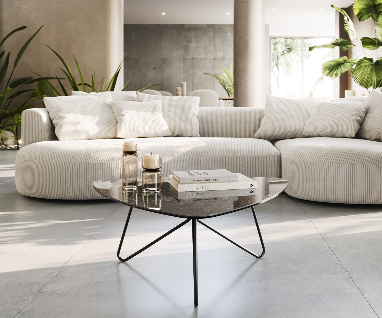 Table-basse Ekrem 88x85 cm Céramique Laminam®Emperador Extra Lucidato Marron foncé Hairpin Métal Noir 1 Table-basse Ekrem 88x85 cm Céramique Laminam®Emperador Extra Lucidato Marron foncé Hairpin Métal Noir 1