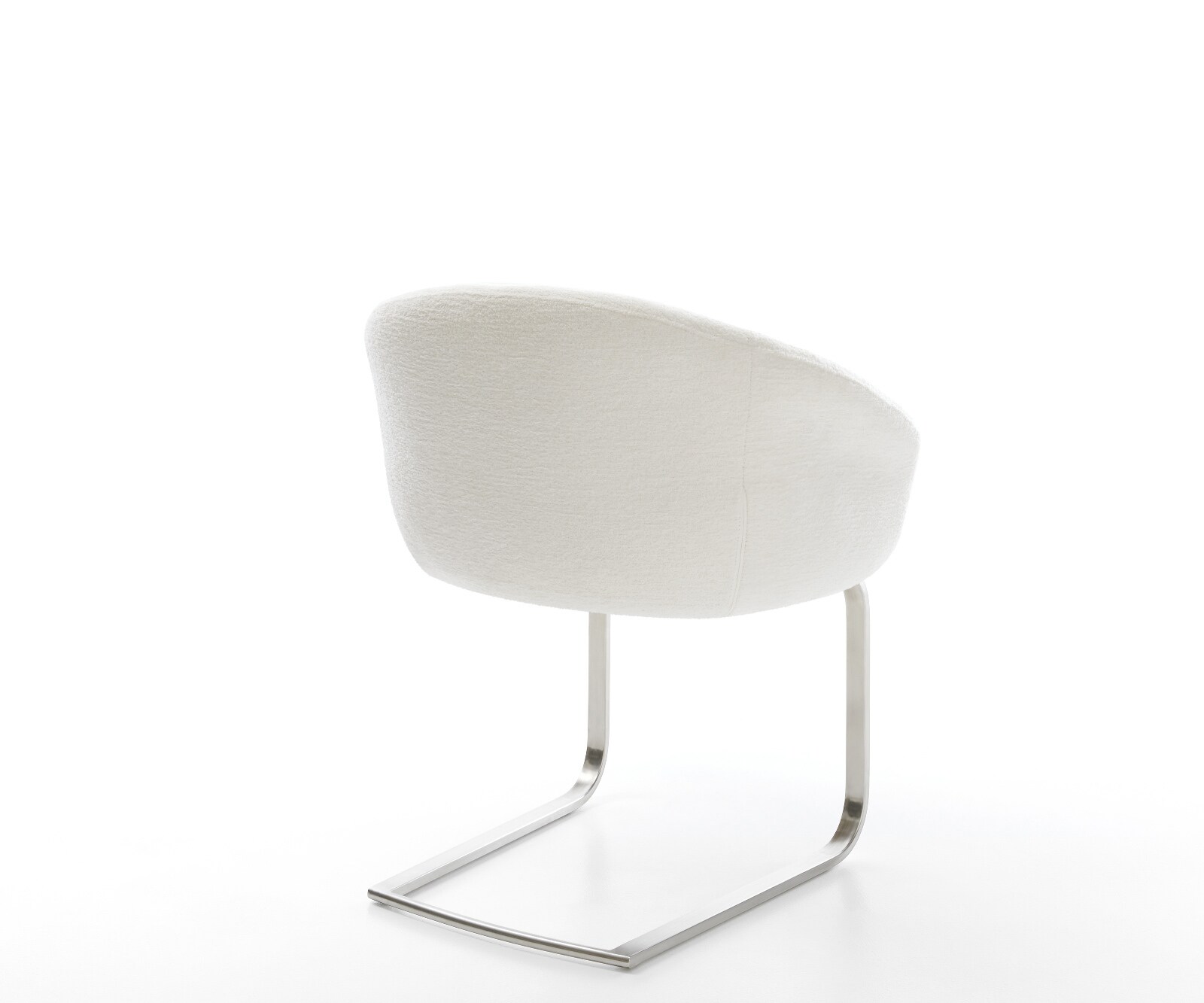 Cantilever Vinka-Flex avec accoudoirs bouclé doux beige pied cantilever plat acier inoxydable resorts ensachés 5