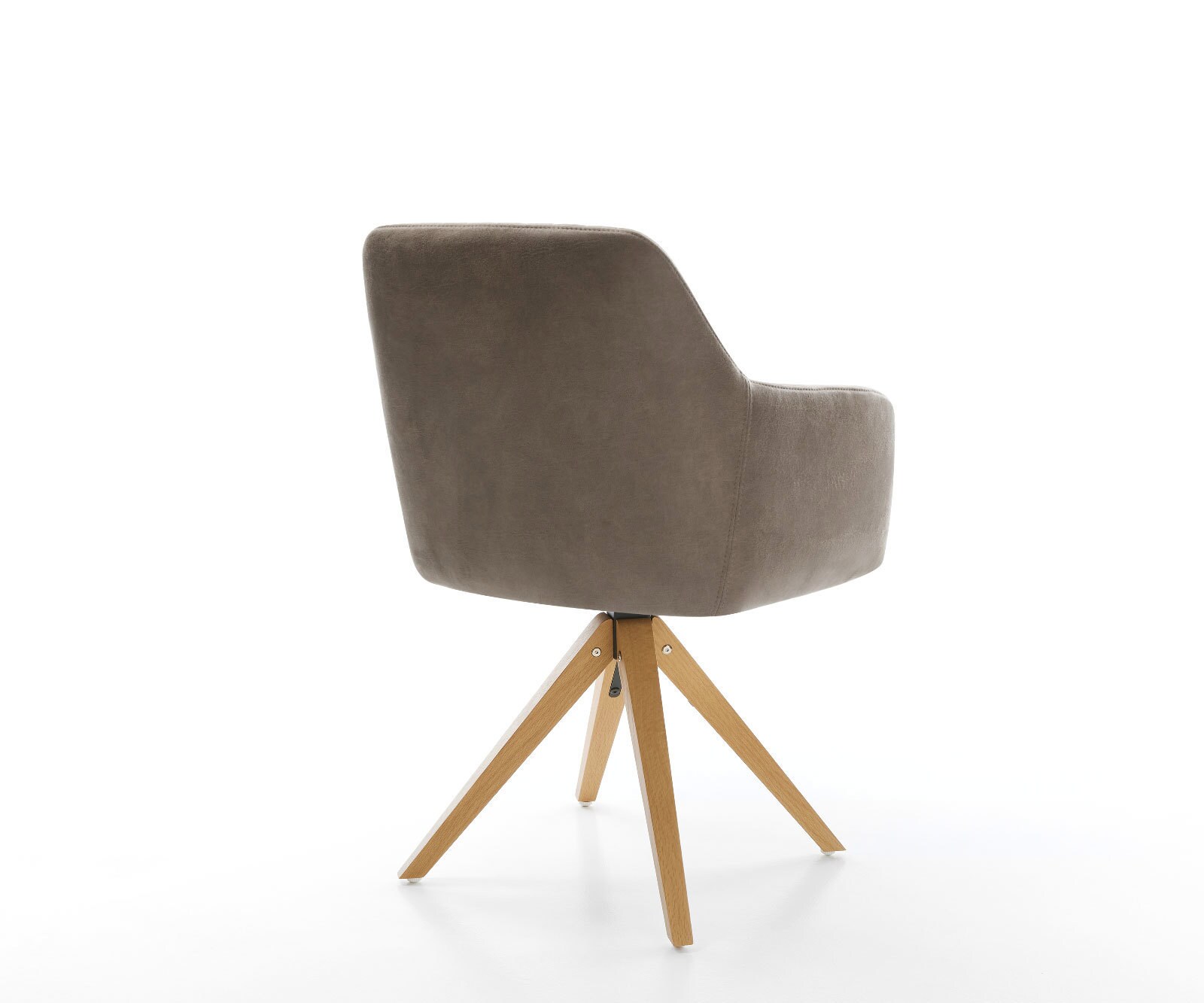 Chaise-de-salle-à-manger Greg-Flex microvelours taupe vintage pied en bois angulaire naturel ressorts ensachés 4