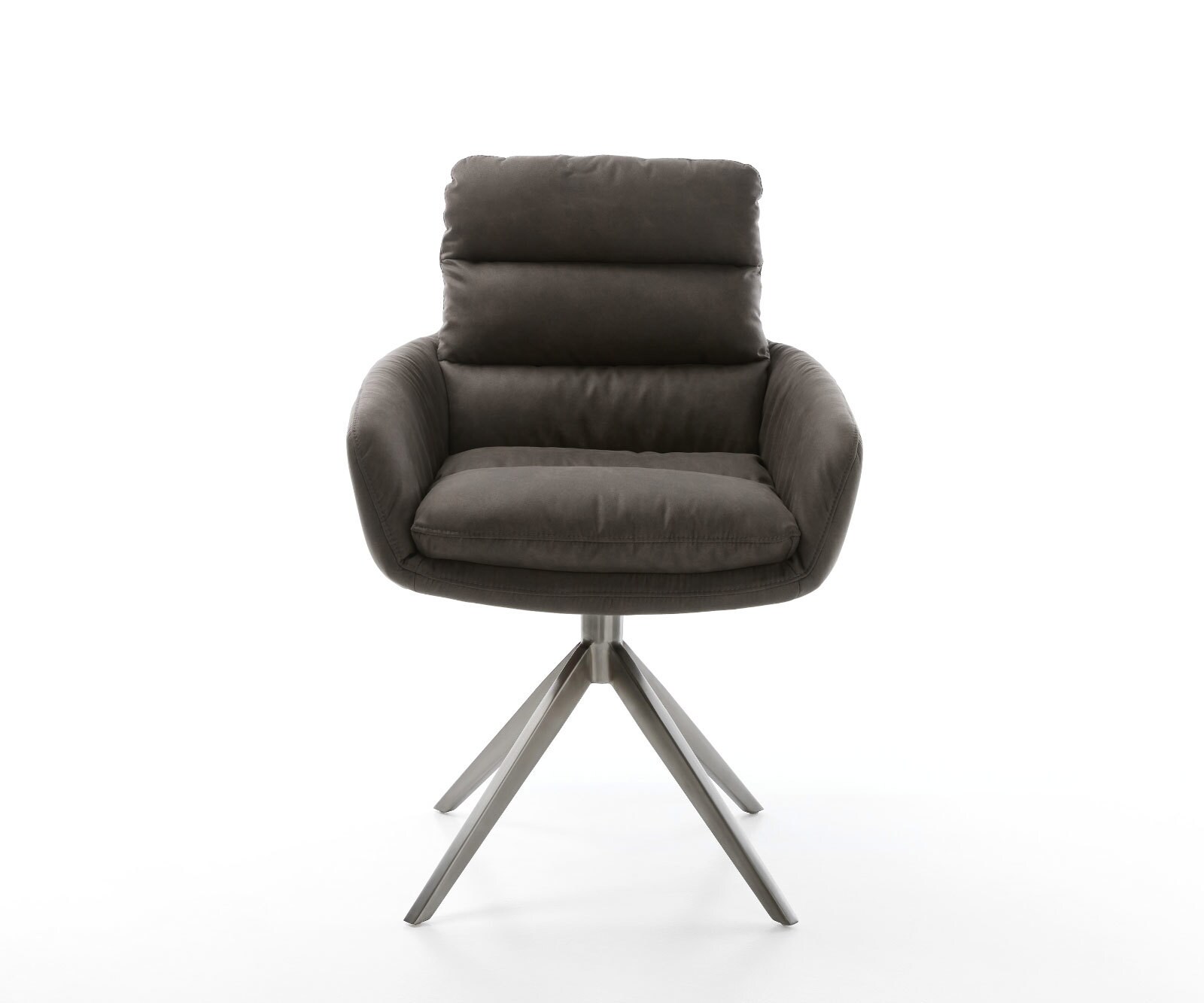 Chaise-pivotante Abelia-Flex avec accoudoirs microvelours anthracite vintage pied croisé large grafiete pivotement sur 360° fonction bascule 2