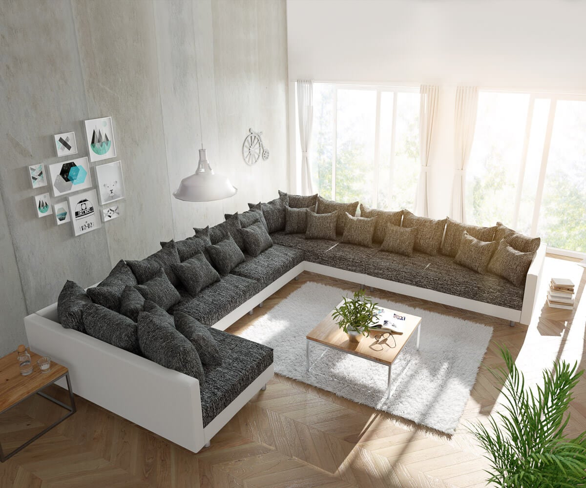 Canapé Clovis Canapé panoramique modulable canapé design XXL 1 Canapé Clovis Canapé panoramique modulable canapé design XXL 1