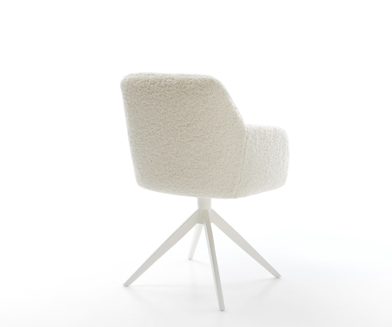 Chaise-pivotante Greg-Flex tissu teddy beige pied croisé large blanc pivotement sur 360° fonction bascule resorts ensachés 4