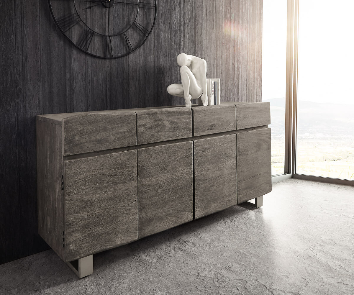 Commode Live-Edge en acacia avec portes et tiroirs bord d'arbre 5 Commode Live-Edge en acacia avec portes et tiroirs bord d'arbre 5