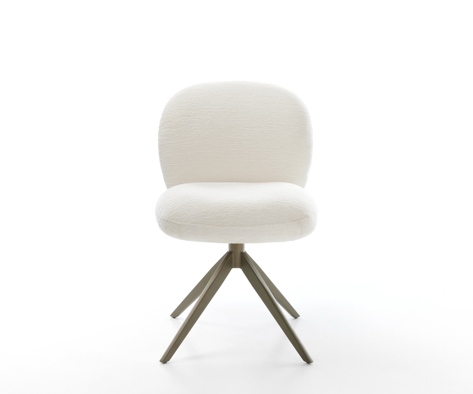 Chaise-pivotante Nube-Flex bouclé doux beige pied croisé large aspect titane pivotement sur 360° fonction bascule resorts ensachés 2
