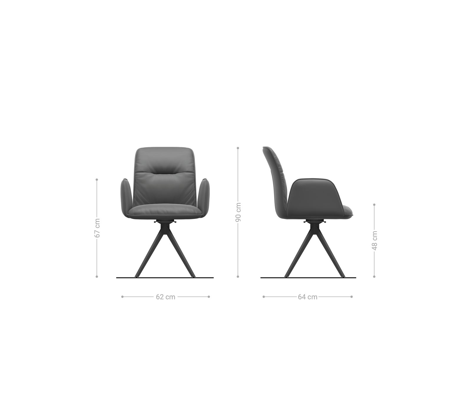 Chaise-de-salle-à-manger Vinja-Flex microvelours anthracite vintage pied croisé angulaire noir 6
