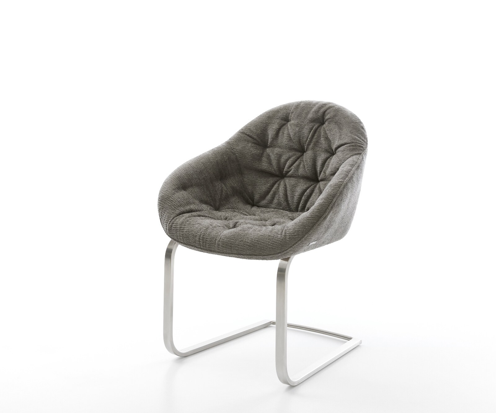 Cantilever Gaio-Flex bouclé doux couleur boue pied cantilever plat acier inoxydable 1