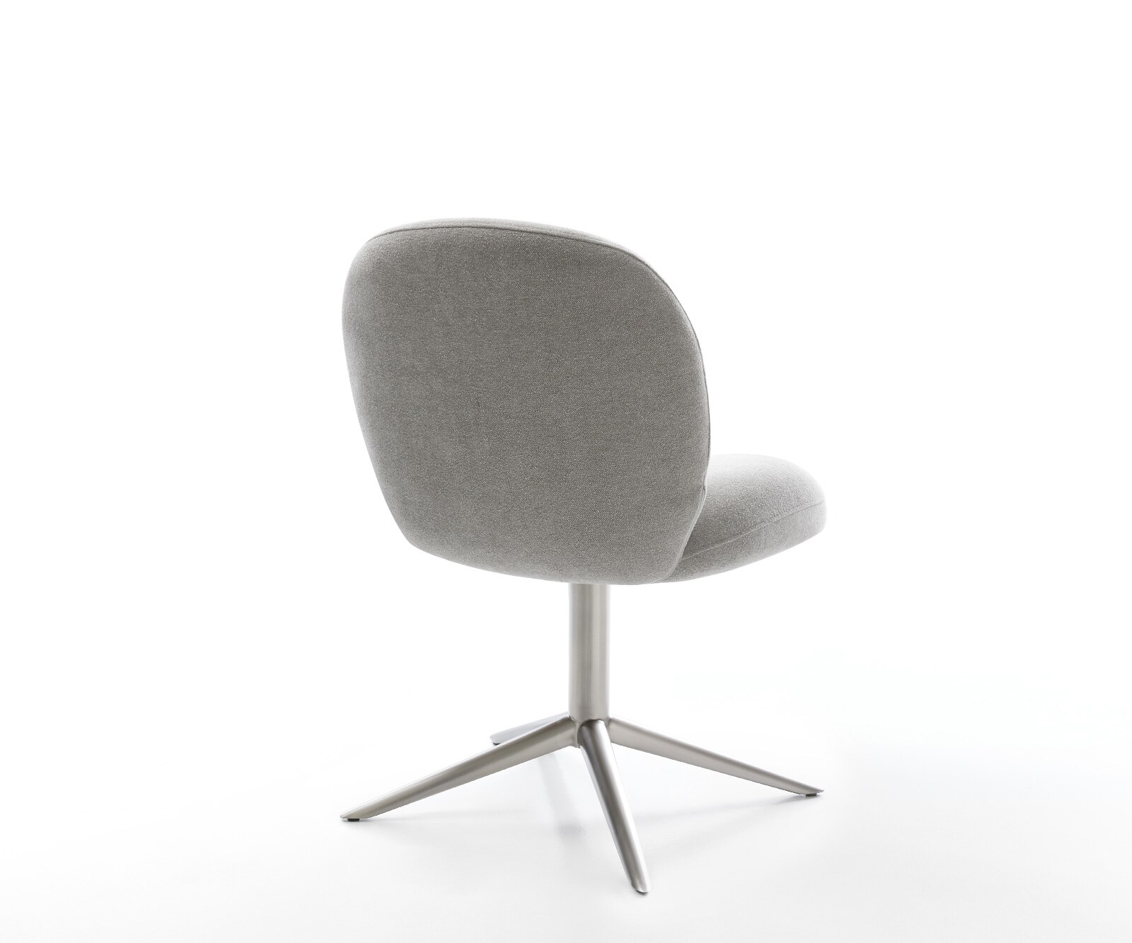 Chaise-pivotante Nube-Flex tissu structuré doux gris pied de chaise 4 branches acier inoxydable pivotement sur 360° fonction bascule resorts ensachés 5