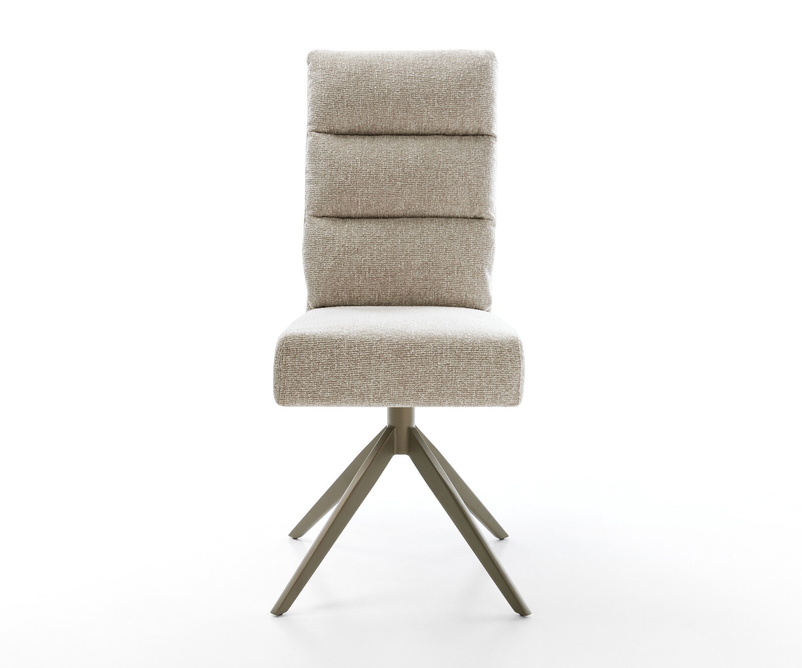 Chaise-pivotante Pela-Flex tissu tissé doux beige pied croisé large aspect titane pivotement sur 360° fonction bascule resorts ensachés 1