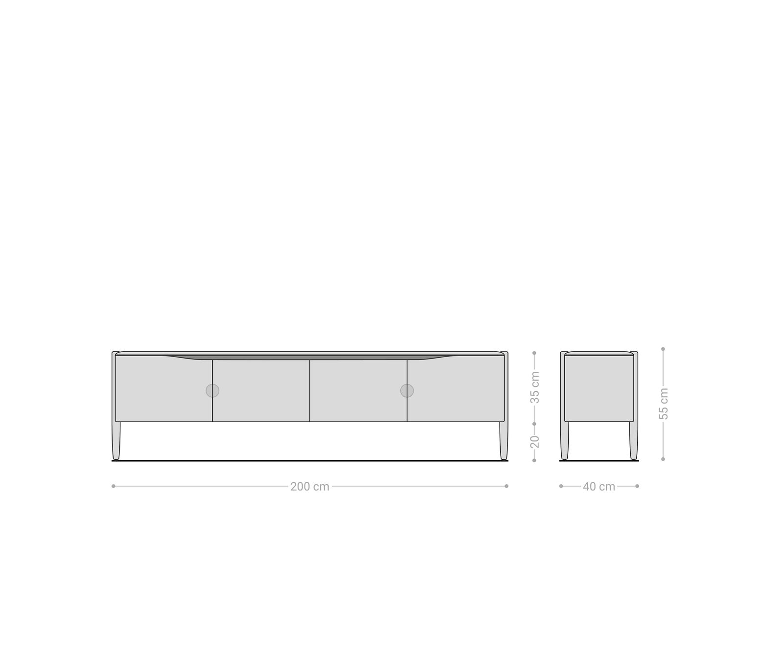 Meuble-TV Simcha 200 cm acacia naturel 4 portes 8