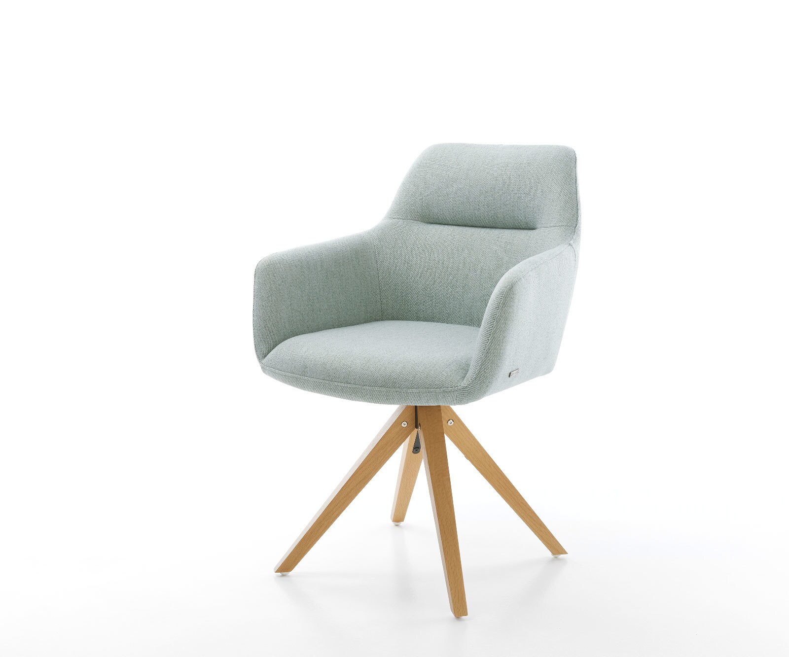 Chaise-de-salle-à-manger Pejo-Flex rayures Vert menthe pied en bois angulaire naturel 1
