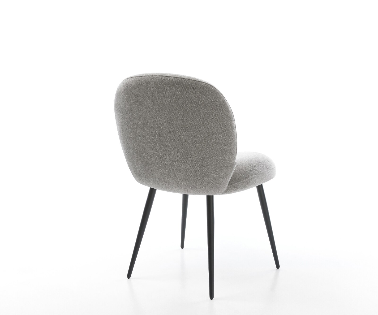 Chaise-de-salle-à-manger Nube-Flex tissu structuré doux gris 4 pieds coniques noir resorts ensachés 5