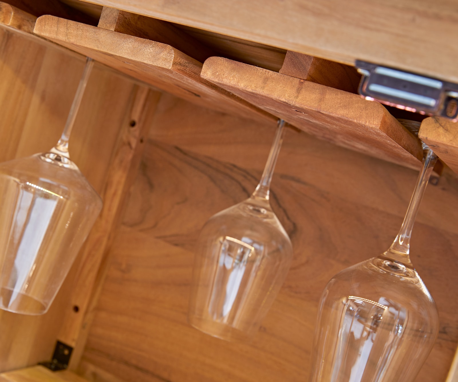 Armoire-bar Hedora 160x75 cm acacia naturel avec éclairage 8