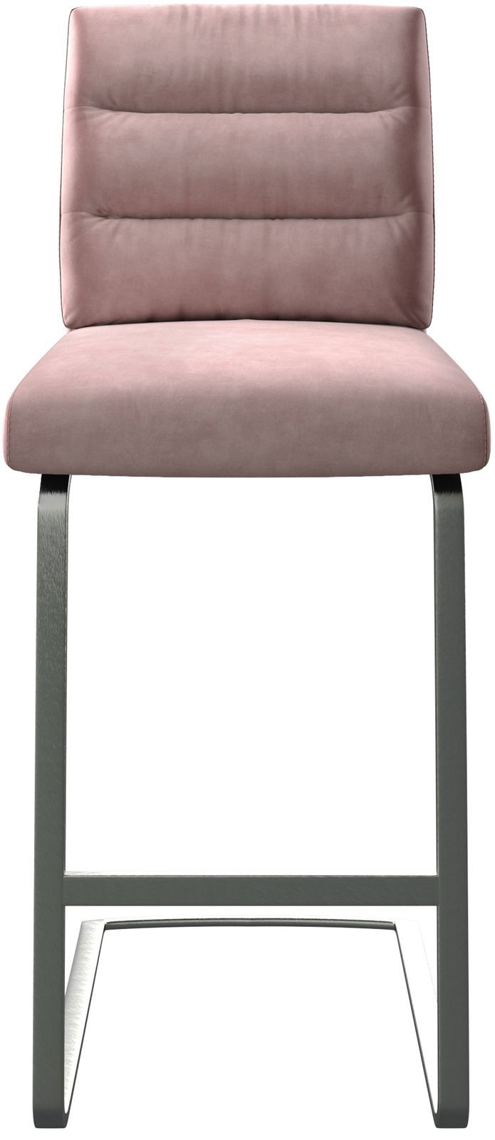 Chaise-de-bar Pela-Flex velours rosé chaise cantilever acier plat inoxydable 3