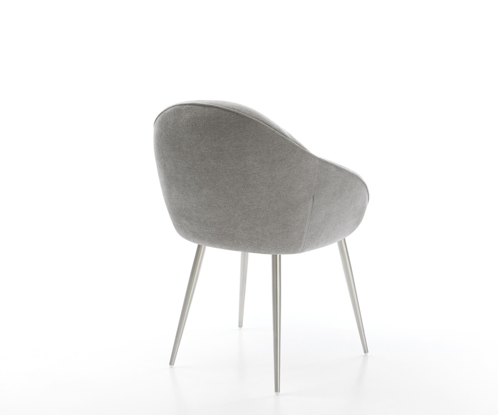 Chaise-de-salle-à-manger Gaio-Flex tissu structuré doux gris 4 pieds coniques acier inoxydable 4