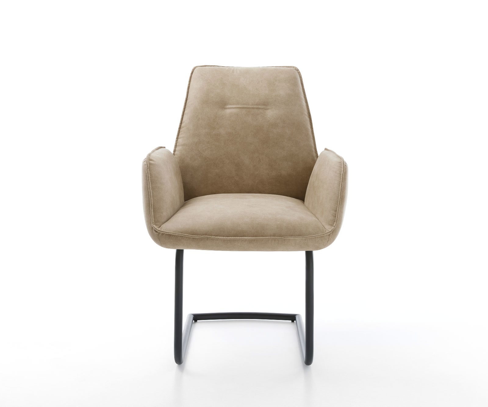 Cantilever Zoa-Flex microvelours beige vintage pied cantilever rond noir ressorts ensachés 1 Cantilever Zoa-Flex microvelours beige vintage pied cantilever rond noir ressorts ensachés 1