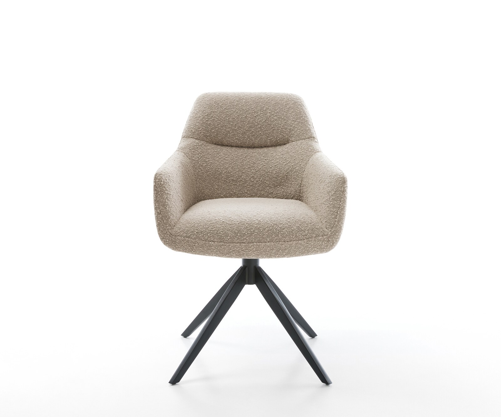 Chaise-pivotante Pejo-Flex bouclé boue pied croisé large noir pivotement sur 360° fonction bascule ressorts ensachés 1