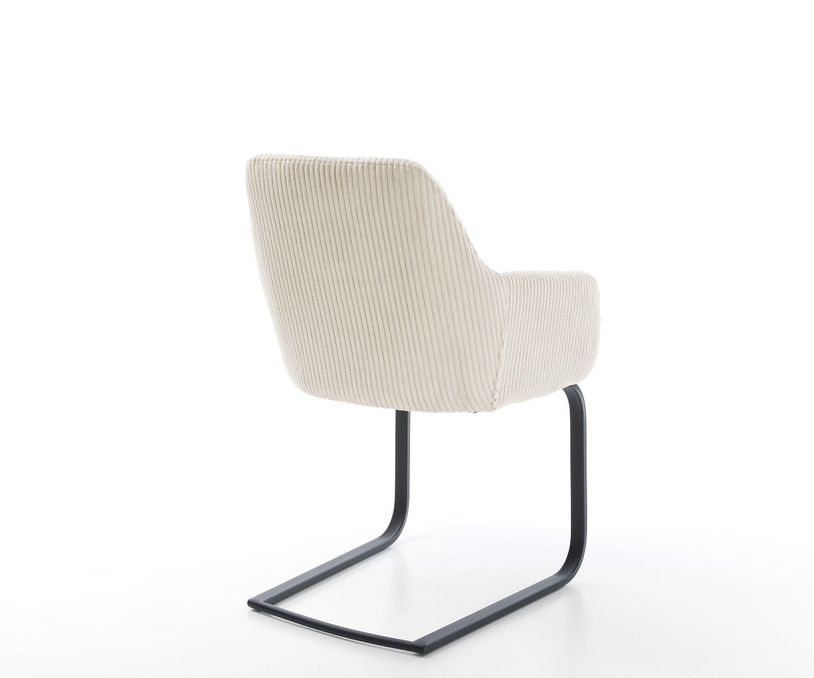 Cantilever Pejo-Flex côtelé beige vintage pied cantilever plat noir ressorts ensachés 4